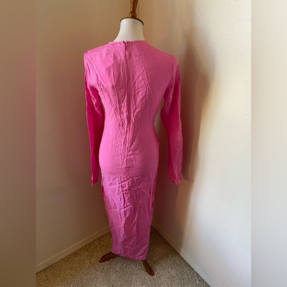 Atoir Women’s The Paris Dress Pink Size 4 Wrap MIDI Party High Slit Barbiecore - Picture 4 of 11